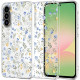 Skaidrus dėklas su gėlėmis Samsung Galaxy A57 5G telefonui "Tech-Protect Flexair Spring Flowers"