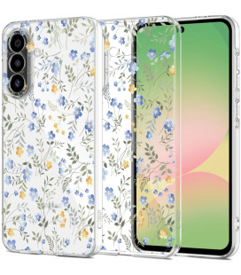 Skaidrus dėklas su gėlėmis Samsung Galaxy A57 5G telefonui "Tech-Protect Flexair Spring Flowers"