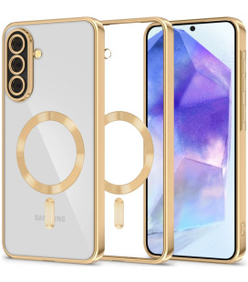 Auksinės spalvos / skaidrus dėklas Samsung Galaxy A57 5G telefonui "Tech-Protect MagFlex Magsafe"