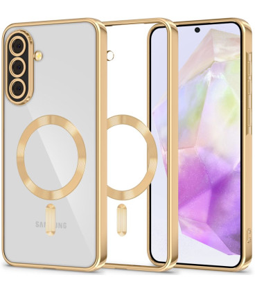 Auksinės spalvos / skaidrus dėklas Samsung Galaxy A37 5G telefonui "Tech-Protect MagFlex Magsafe"