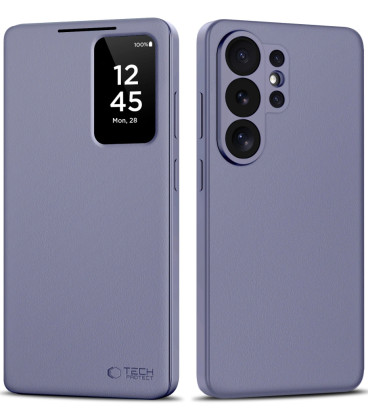 Purpurinis atverčiamas dėklas Samsung Galaxy S26 Ultra telefonui "Tech-Protect Smart Wallet"