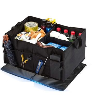 Juodas automobilio sulansktomas dėklas bagažinei