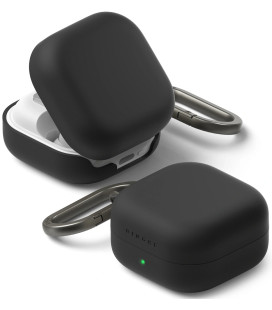 Juodas dėklas Samsung Galaxy Buds 4 / 4 Pro ausinėms "Ringke Silicone"
