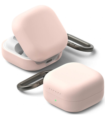 Rožinis dėklas Samsung Galaxy Buds 4 / 4 Pro ausinėms "Ringke Silicone"
