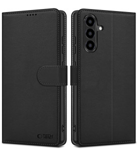 Juodas atverčiamas dėklas Samsung Galaxy A36 / A56 / A37 5G telefonui "Tech-Protect Wallet"