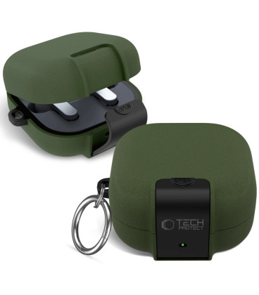 Žalias dėklas Samsung Galaxy Buds 4 / 4 Pro ausinėms "Tech-Protect Slim Hook"
