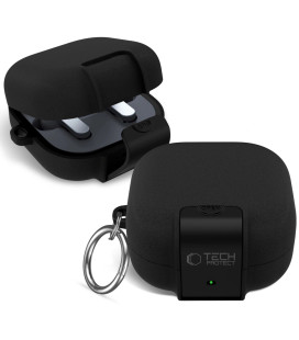 Juodas dėklas Samsung Galaxy Buds 4 / 4 Pro ausinėms "Tech-Protect Slim Hook"