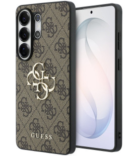 Rudas dėklas Samsung Galaxy S26 Ultra telefonui "Guess PU 4G Metal Logo Case"