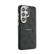 Juodas dėklas Samsung Galaxy S26 Ultra telefonui "Guess PU Leather 4G Gold Frame Magnetic Case"