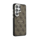 Rudas dėklas Samsung Galaxy S26 Ultra telefonui "Guess PU Leather 4G Gold Frame Magnetic Case"