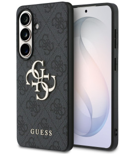 Pilkas dėklas Samsung Galaxy S26 Plus telefonui "Guess PU 4G Metal Logo Case"