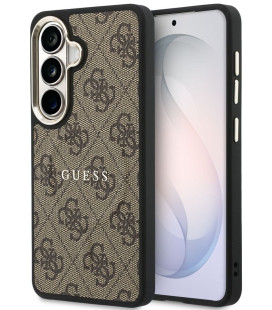 Rudas dėklas Samsung Galaxy S26 telefonui "Guess PU Leather 4G Gold Frame Magnetic Case"