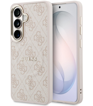 Rožinis Samsung Galaxy S26 telefonui "Guess PU Leather 4G Gold Frame Magnetic Case"