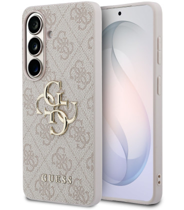 Rožinis Samsung Galaxy S26 telefonui "Guess PU 4G Metal Logo Case"