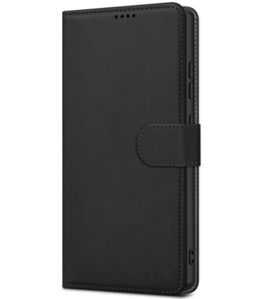 Juodas atverčiamas dėklas Samsung Galaxy S26 Ultra telefonui "Fancy Wallet"