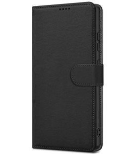 Juodas atverčiamas dėklas Samsung Galaxy S26 telefonui "Fancy Wallet"