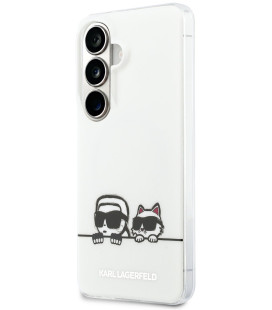 Baltas dėklas Samsung Galaxy S26 telefonui "Karl Lagerfeld IML K&CH Peekaboo Logo Magnetic Case"