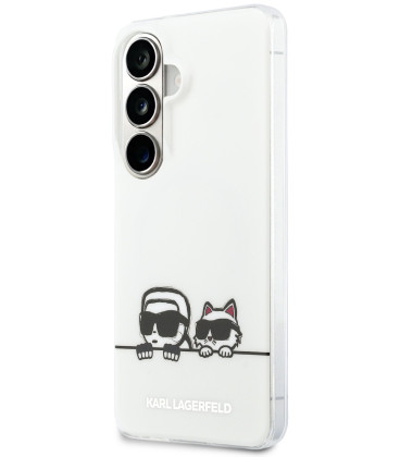 Baltas dėklas Samsung Galaxy S26 telefonui "Karl Lagerfeld IML K&CH Peekaboo Logo Magnetic Case"