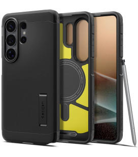 Juodas dėklas Samsung Galaxy S26 Ultra telefonui "Spigen Tough Armor MAG Magsafe"