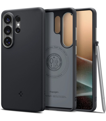Juodas dėklas Samsung Galaxy S26 Ultra telefonui "Spigen Nano Pop MAG Magsafe"
