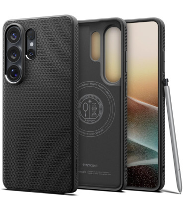 Matinis juodas dėklas Samsung Galaxy S26 Ultra telefonui "Spigen Liquid Air MAG Magsafe"