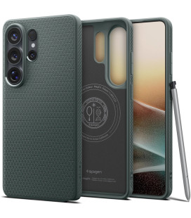 Žalias dėklas Samsung Galaxy S26 Ultra telefonui "Spigen Liquid Air MAG Magsafe"