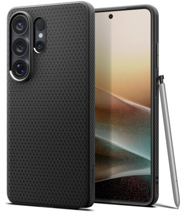 Matinis juodas dėklas Samsung Galaxy S26 Ultra telefonui "Spigen Liquid Air"