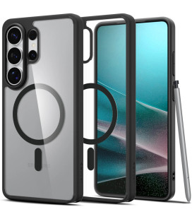 Matinis juodas / skaidrus dėklas Samsung Galaxy S26 Ultra telefonui "Spigen Ultra Hybrid MAG Magsafe"