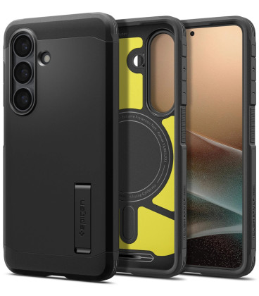 Juodas dėklas Samsung Galaxy S26 telefonui "Spigen Tough Armor MAG Magsafe"
