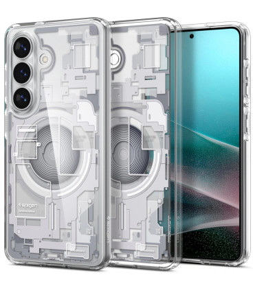 Dėklas Samsung Galaxy S26 telefonui "Spigen Ultra Hybrid MAG Magsafe Zero One White"