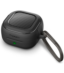 Matinis juodas dėklas Samsung Galaxy Buds 4 / 4 Pro ausinėms "Spigen Rugged Armor"