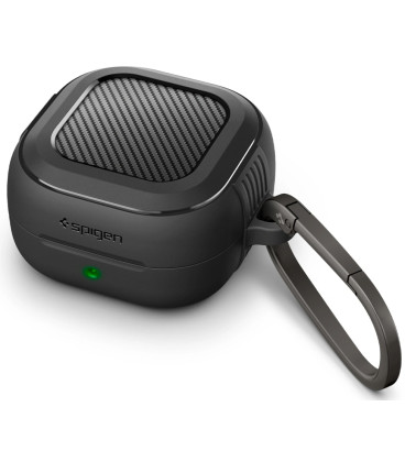 Matinis juodas dėklas Samsung Galaxy Buds 4 / 4 Pro ausinėms "Spigen Rugged Armor"