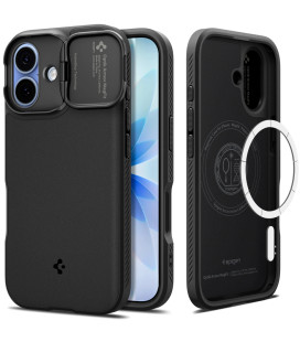 Juodas dėklas Apple iPhone 17 telefonui "Spigen Optik Armor MAG Magsafe"