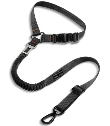 Juodas automobilinis dirželis gyvūnams "Spigen PS100 Universal Car Seat Belt Holder For Pets"