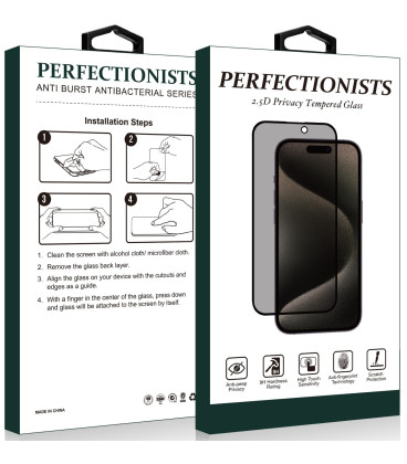 LCD apsauginis stikliukas 2.5D Privacy Perfectionists Samsung S948 S26 Ultra juodas