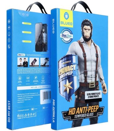 LCD apsauginis stikliukas 5D Mr. Monkey Glass (Strong Privacy) Samsung S948 S26 Ultra juodas