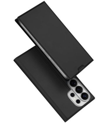 Juodas atverčiamas dėklas Samsung Galaxy S26 Ultra telefonui "Dux Ducis Skin Pro"