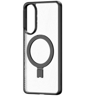 Juodas / skaidrus dėklas Samsung Galaxy S26 telefonui "Dux Ducis Aimo Magnetic Stand"