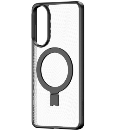 Juodas / skaidrus dėklas Samsung Galaxy S26 telefonui "Dux Ducis Aimo Magnetic Stand"