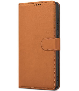 Rudas atverčiamas dėklas Samsung Galaxy A57 5G telefonui "Fancy Wallet"