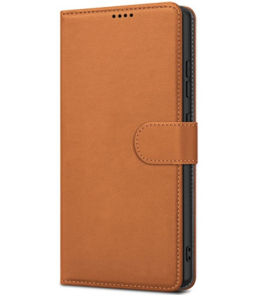 Rudas atverčiamas dėklas Samsung Galaxy A57 5G telefonui "Fancy Wallet"