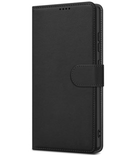 Juodas atverčiamas dėklas Samsung Galaxy A57 5G telefonui "Fancy Wallet"