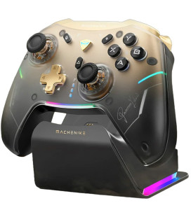 Juodas / auksinis belaidis žaidimų pultas su krovimo stotele "Machenike G5Pro Premium Edition"