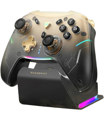 Juodas / auksinis belaidis žaidimų pultas su krovimo stotele "Machenike G5Pro Premium Edition"