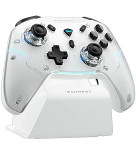 Baltas belaidis žaidimų pultas su krovimo stotele "Machenike G5Pro Max"