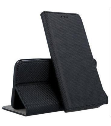 Juodas atverčiamas dėklas Samsung Galaxy A20e telefonui "Smart Magnet"
