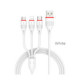 USB kabelis Borofone BX17 3in1 microUSB-Lightning-Type-C baltas