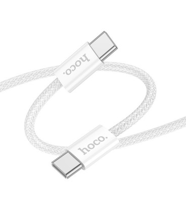 Baltas USB-C - USB-C 3A 60W 200cm laidas "Hoco X104"