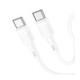 Baltas USB-C - USB-C 60W 100cm laidas "Hoco X83"