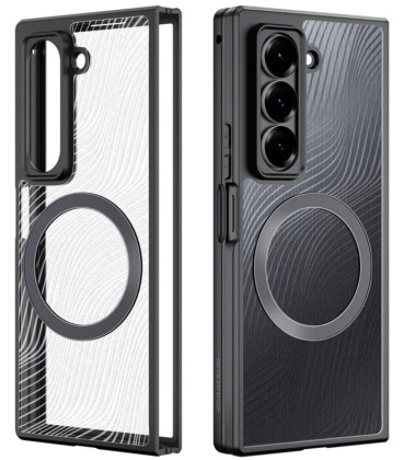 Juodas / skaidrus dėklas Samsung Galaxy Z Fold SE telefonui "Dux Ducis Aimo Mag"